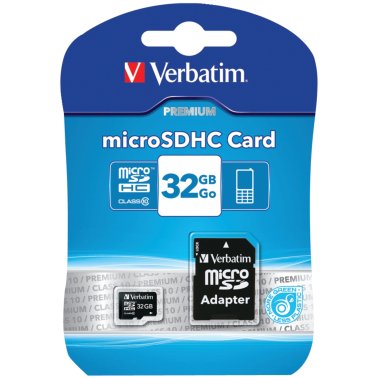 Verbatim microSDHC™ Card with Adapter (32GB; Class 10)