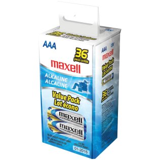 Maxell AAA Alkaline Batteries (36 Pack)