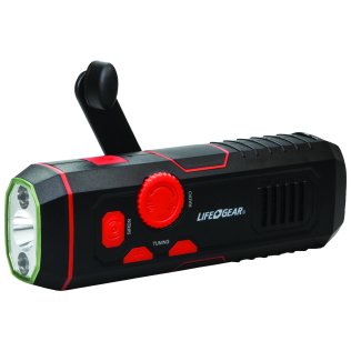 Life+Gear 120-Lumen Stormproof USB Crank Flashlight & Radio