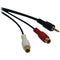 Tripp Lite Male 3.5mm Stereo to 2 Female RCAs Y-Splitter Cable, 6"
