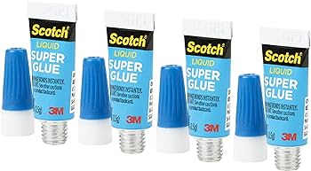 3M Scotch Super Glue, Single Use Tube, 4 tubes