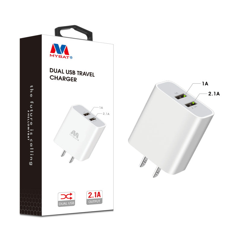 MyBat Dual USB Travel Charger Adapter(2.1A) - White