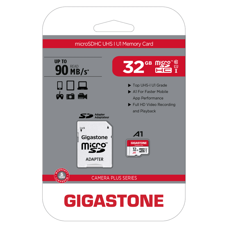 Gigastone Prime Series microSD™ Card with Adapter (32 GB)
