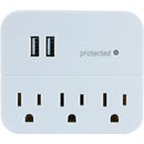 GE 3 Outlet 2 USB Port Surge Protector