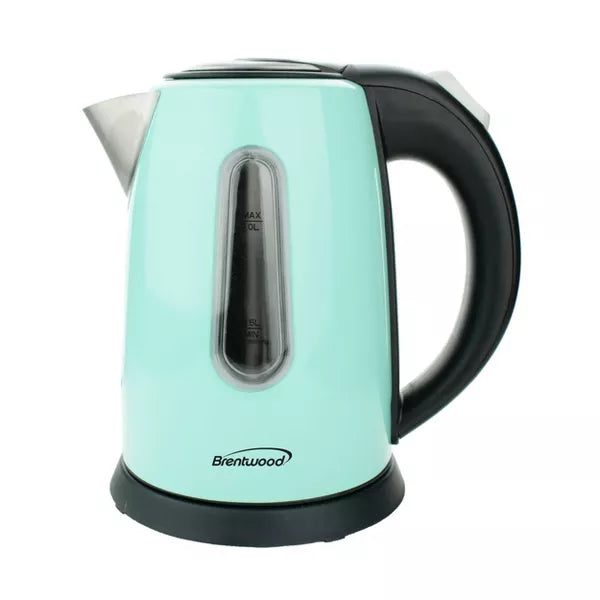 Brentwood 1 Liter Stainless Steel Cordless Electric Kettle in Blue