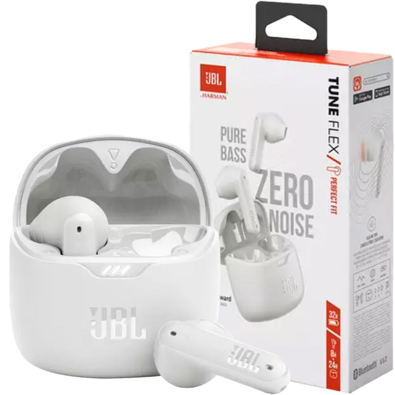 JBL TUNE FLEX ZERO NOISE BLUETOOTH EARBUDS - WHITE