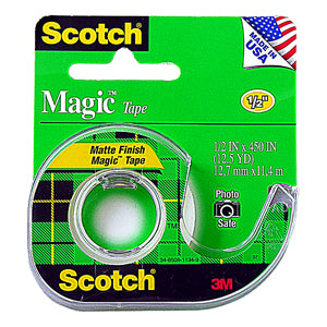 3M Scotch Magic Tape (Matte Finish) 1/2"x450" w/Dispenser