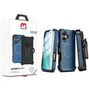 MyBat Pro Antimicrobial Maverick Series w/ MagSafe Case with Holster and Tempered Glass for Apple iPhone 16 - Blue / Black