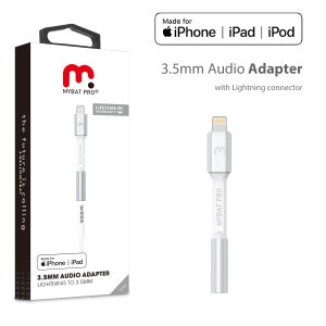 MyBat Pro MFi Lightning Connector to 3.5mm Adapter - White