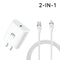 MyBat Pro 2-In-1 Dual Port Fast Charging Power Delivery Wall Charger (20W) with USB-C to MFi Lightning Cable - White