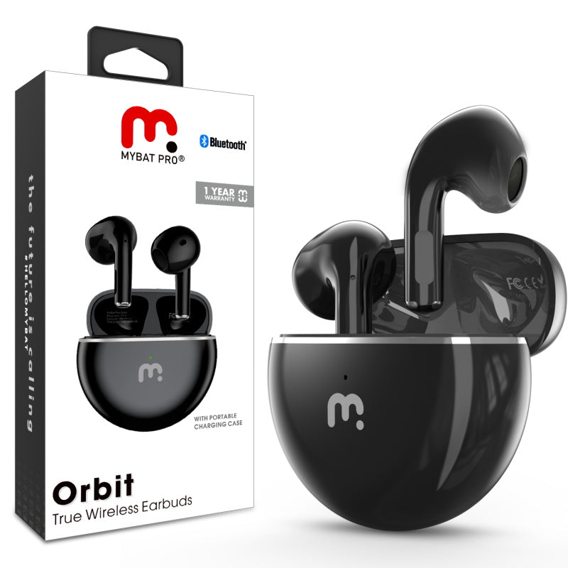 MyBat Pro Orbit True Wireless Earbuds with Charging Case - Black
