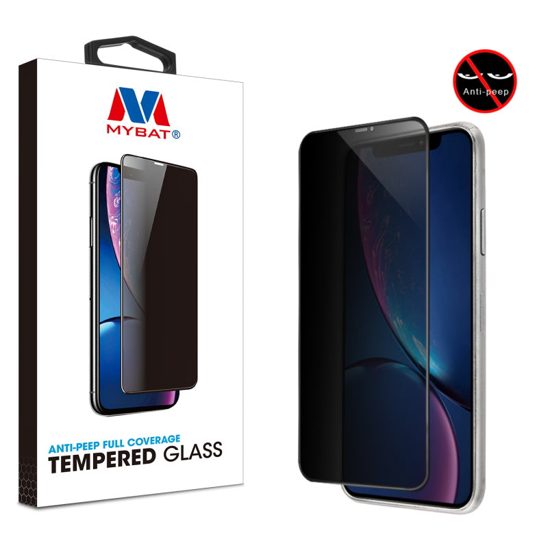 MyBat Anti-peep Full Coverage Tempered Glass Screen Protector for Apple iPhone XR / 11 - Black