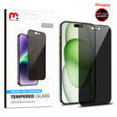 MyBat Pro Privacy Full Coverage Tempered Glass Screen Protector for Apple iPhone 15 Plus (6.7) - Black