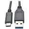 Tripp Lite® by Eaton® USB-C® Male to USB-A Male 3.1 Gen 1 Cable, Thunderbolt™ 3 Compatible, 3 Ft.