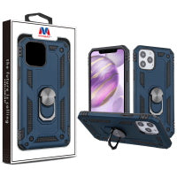 MyBat Anti-Drop Hybrid Protector Case (with Ring Stand) for Apple iPhone 12 Pro Max (6.7) - Ink Blue / Black