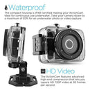 Ematic ActionCam HD Waterproof Camera with Post and Helmet Mount