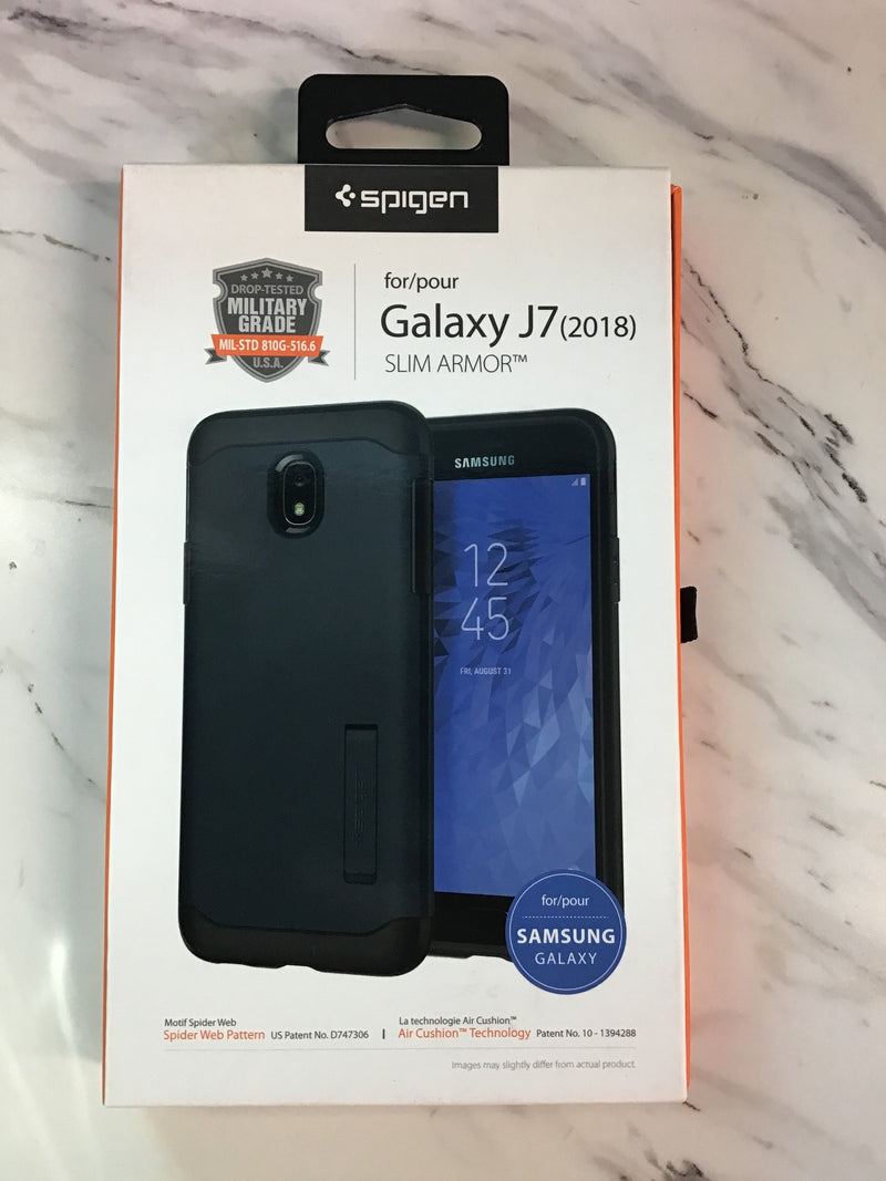 SPIGEN CELL PHONE CASE FOR GALAXY J7 (2018) SLIM ARMOR BLACK