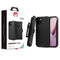 MyBat Pro Antimicrobial Maverick Series Case with Holster and Tempered Glass for Apple iPhone 13 (6.1) - Black / Black