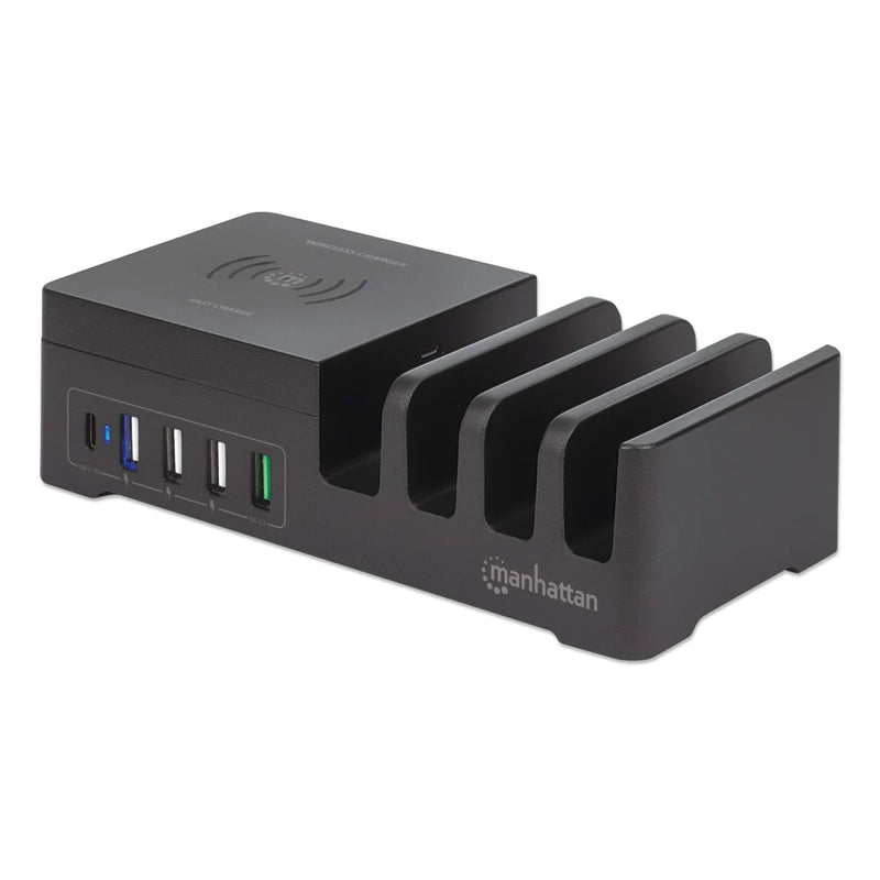 Manhattan 55W charger station with Qi charging Pad