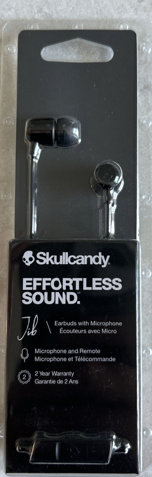 SKULLCANDY JIB EARBUDS BLACK - WIRED WITH MICROPHONE