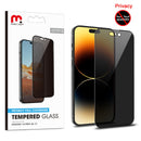 MyBat Pro Privacy Full Coverage Tempered Glass Screen Protector for Apple iPhone 14 Pro (6.1) - Black