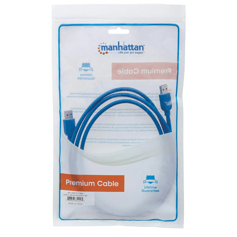 Manhattan USB CABLE 6ft USB-A Male to USB-A Male