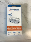 Manhattan 3-port USB 3.0 hub w/ gigabit Ethernet adapter