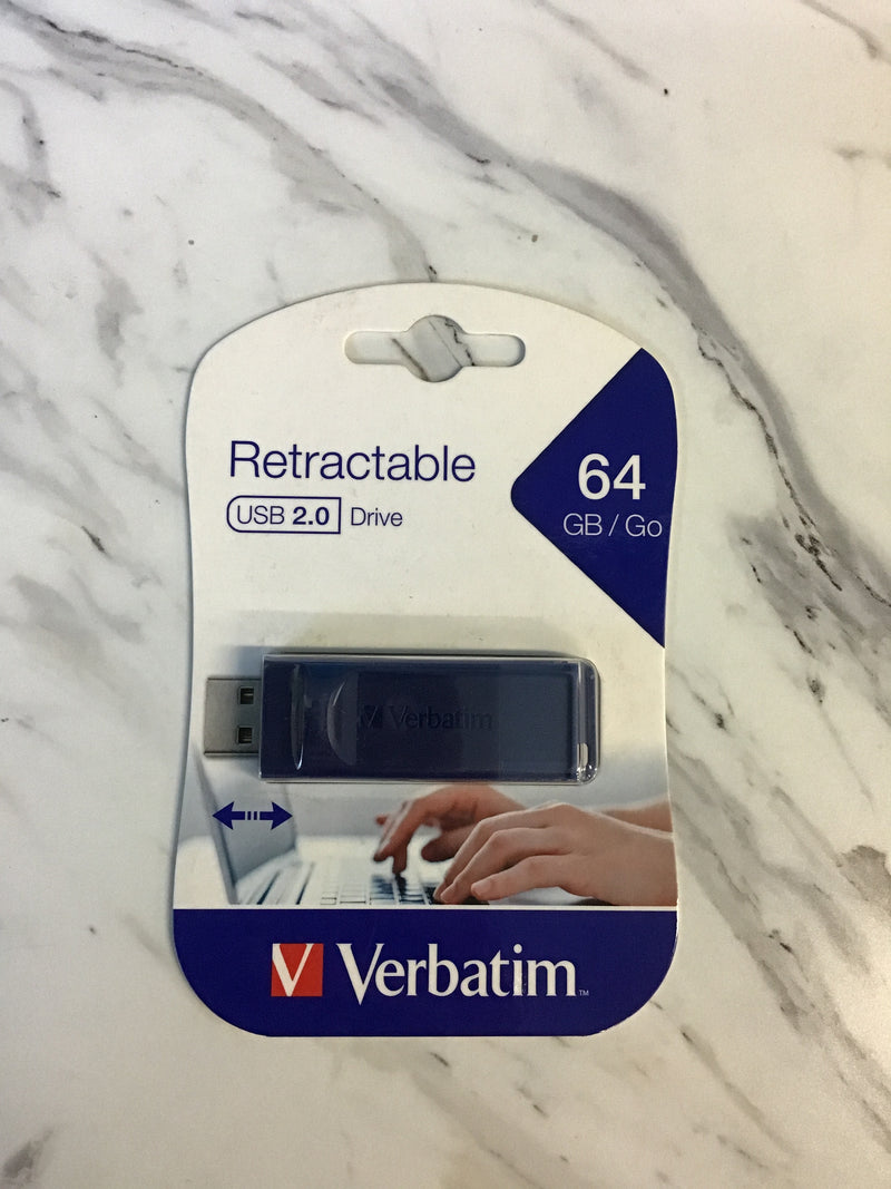 VERBATIM RETRACTABLE USB 2.0 DRIVE 64GB
