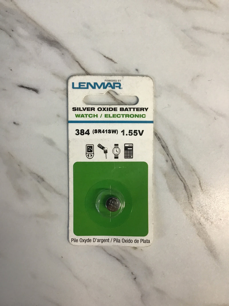 LENMAR SILVER OXIDE BATTERY FOR WATCHES & ELECTRONICS 384 SR41SW