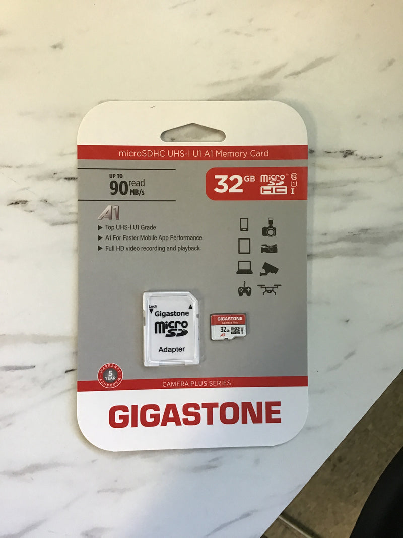 GIGASTONE microSDHC UHS - 1 MEMORY CARD 32GB UP TO 90 MB/S